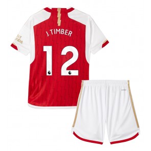 Arsenal Jurrien Timber #12 Replika Babytøj Hjemmebanesæt Børn 2023-24 Kortærmet (+ Korte bukser)